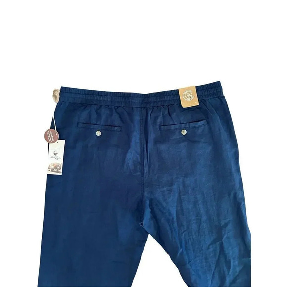 NWT Panama Jack men’s Linen Blend Navy Blue Pants size XL - Picture 6 of 8